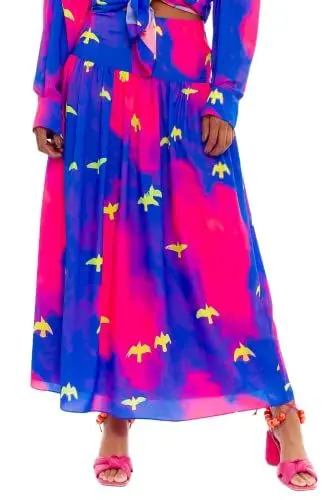 Produktbild: CHAOUICHE Damen Flow Rock, Vogel-Druck, XXL