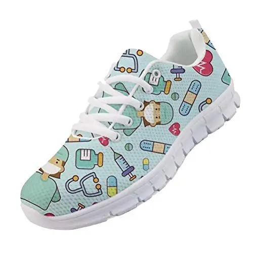 Produktbild: chaqlin Krankenschwester Arzt Trainer Laufschuhe für Frauen Damen Kausal Arbeits Wohnungen Schuhe leichte Outdoor-Jogging-Trainer Größe EU36