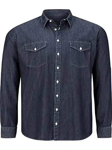 Produktbild: Charles Colby Herren Jeanshemd Duke Daire dunkelblau L - 41/42