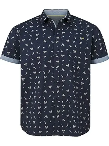 Produktbild: Charles Colby Herren Kurzarmhemd Duke Nehemia dunkelblau 4XL (XXXXL) - 49/50