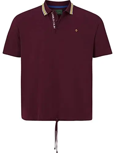 Produktbild: Charles Colby Herren Poloshirt Earl Finleys dunkelrot, L - 52/54
