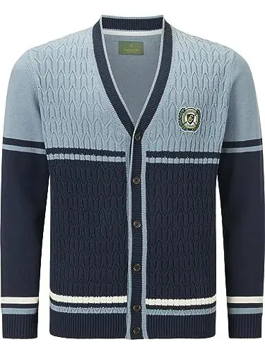 Produktbild: Charles Colby Herren Strickjacke Duke Braymen blau 2XL (XXL) - 60/62