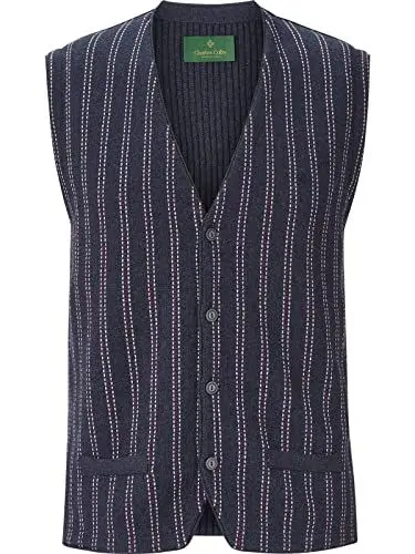 Produktbild: Charles Colby Herren Strickweste Bors (Indoor-Weste, Business-Weste) dunkelblau XL - 56/58