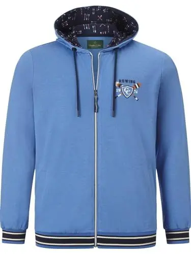Produktbild: Charles Colby Herren Sweatjacke Duke Edmund blau 5XL (XXXXXL) - 72/74
