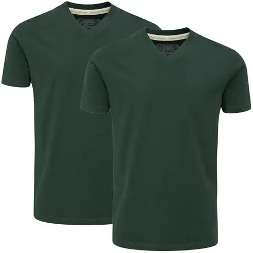 Produktbild: Charles Wilson 2er Packung T-Shirts mit V-Ausschnitt (L, Dark Green (1024))
