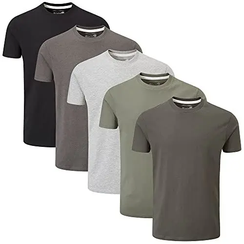 Produktbild: Charles Wilson 5er Packung Einfarbige T-Shirts mit Rundhalsausschnitt (X-Large, Grey Essentials)