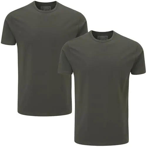 Produktbild: Charles Wilson Herren 2er Packung Elastan-T-Shirts mit Rundhalsausschnitt (XL, Graphite (0524))