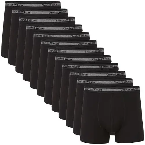 Produktbild: Charles Wilson Trunk Boxershorts für Männer (XL, 12 Pack Black (0324))