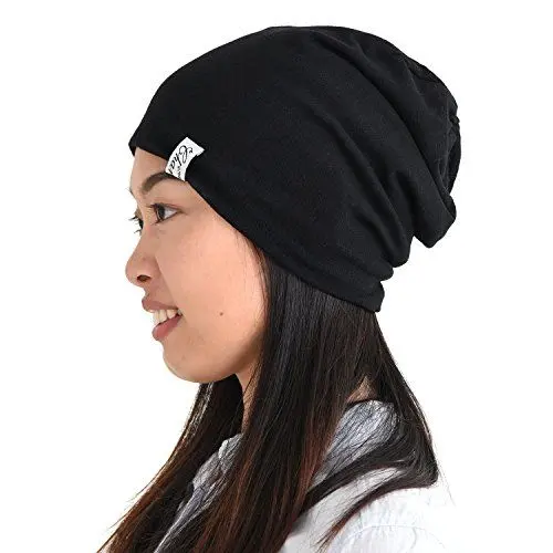 Produktbild: CHARM Sommer Beanie Hut Dünn - Herren Damen Slouch Japanische Mütze Licht Mode Schwarz