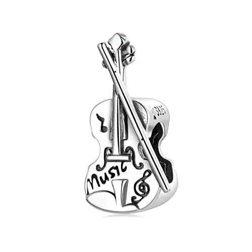 Produktbild: Charm-Anhänger in Form einer Geige aus Sterlingsilber für Pandora-Armbänder
