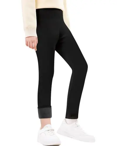 Produktbild: Charmi Mädchen Thermoleggings Gefütterte Leggings Winter Hosen Dicke Baumwolle Schwarz134 (Herstellergröße 140)