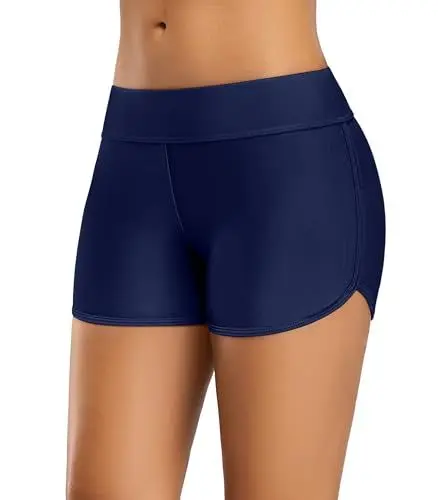 Produktbild: Charmo Badeshorts Damen High Waist Badehose Bauchweg Radlerhose Kurz Leggings Bikini Shorts UPF50+ Schwimmshort mit Liner