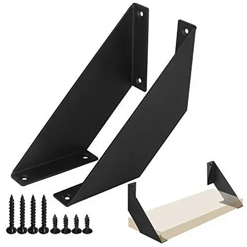 Produktbild: ChasBete Regalwinkel Schwarz Regalhalterung, Schwerlast Regalträger & -Stützen Metall für Wandregale, 2er set, 15cm