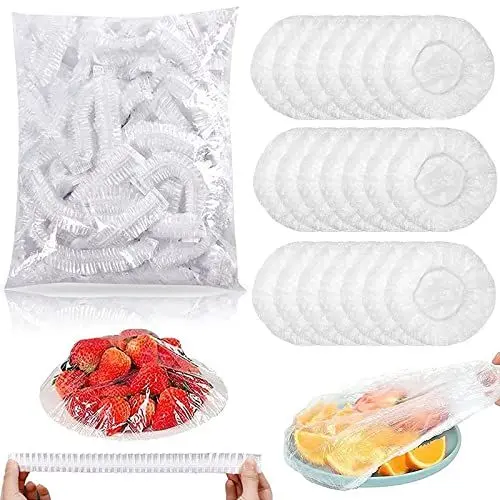 Produktbild: ChAusa 300 Stück Elastische Frischhaltebeutel, Dichtungsbeutel Lebensmittelabdeckung, Einweg Elastische Lebensmittelaufbewahrung Abdeckungen, für Obst, Duschhauben Und Lebensmittelaufbewahrung