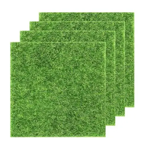 Produktbild: ChAusa 4 Stück Miniatur Garten Deko, Kunstrasen Miniaturgarten, Mini Gartenmöbel Deko, Mikrolandschaft, Feengarten Dekoration, Anwendbar auf Miniatur-Ornament, Garten, Puppenhaus 15x15cm