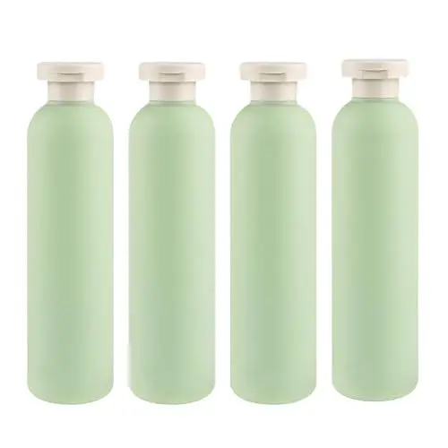 Produktbild: ChAusa 4 Stück Squeeze Bottles mit Flip Cap, 260ml Auslaufsicher Squeeze Reise Container, Nachfüllbare Kunststoff-Reisebehälter, Portable Reiseflaschen, für Cremes, Lotion, Shampoo (Grün)