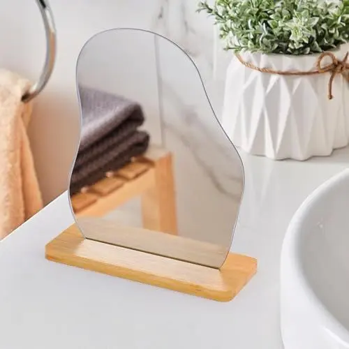 Produktbild: ChAusa Acryl Schminkspiegel, 24x19cm Spiegel Ohne Rahmen Spiegel Unregelmäßiger Klein Zimmer Deko Aesthetic Schminkspiegel, für Schlafzimmer,Wohnzimmer und Aesthetic Room Décor