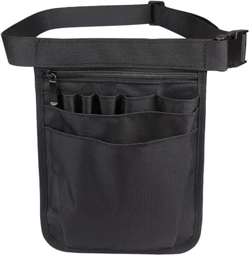 Produktbild: ChAusa Krankenschwester Gürteltasche 25x18cm Bauchtasche mit Mehreren Fächern,Arbeit Bauchtasche,Tragbar Hüfttasche, mit Verstellbarem Gürtel,Nurse Utility Arbeit Organizer(Schwarz)