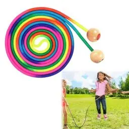 Produktbild: ChAusa Springseil für Mehrspieler, 5m Langes Springseil, Gruppen Springseil Sport, Verstellbarer Hölzerne Kugelgriff, 7 Farben Regenbogen Seil, Geeignet für Outdoor-Übungen für Jungen und Mädchen