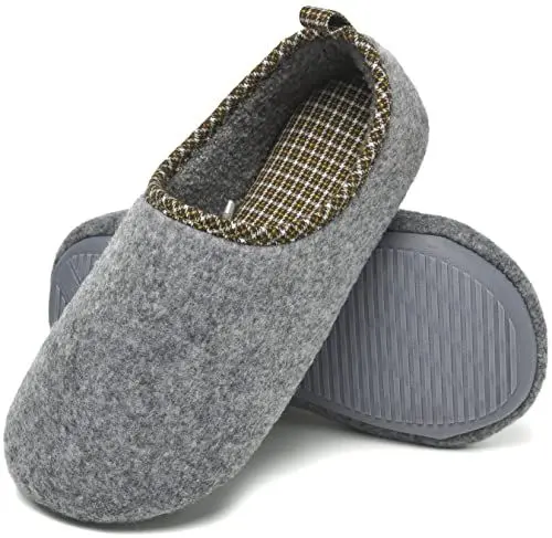 Produktbild: ChayChax Hausschuhe Damen Winter Wärme Pantoffeln Memory Foam Weiche Plüsch Bequeme Baumwolleschuhe,Filz Grau,EU 40-41(M)(265 mm)