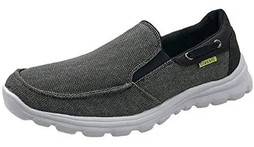 Produktbild: ChayChax Herren Segelschuhe Bootsschuhe Mokassins Leicht Halbschuhe Atmungsaktive Deckschuhe Slip On Sneakers,Dunkel Grau,42 EU=Etikettengröße 42