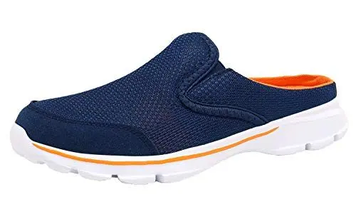 Produktbild: ChayChax Weiche Pantoffeln Hausschuhe Slip On Bequeme Haus Pantoletten Mules rutschfest Slipper Indoor Outdoor für Damen Herren, Blau Orange, 43 EU