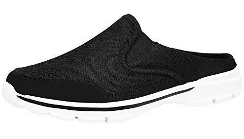 Produktbild: ChayChax Weiche Pantoffeln Hausschuhe Slip On Bequeme Haus Pantoletten Mules rutschfest Slipper Indoor Outdoor für Damen Herren, Schwarz-Weiß, 47 EU