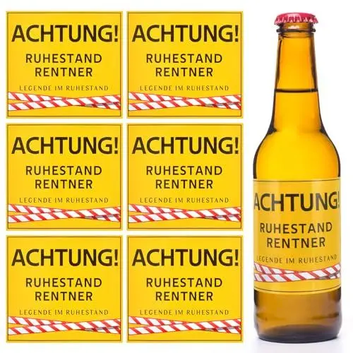 Produktbild: CHCAES 12 Stück Selbstklebend Flaschenetiketten Rentnerin Bierflaschen Etiketten Ruhestand Geschenk Für Renteneintritt Geschenk Männer