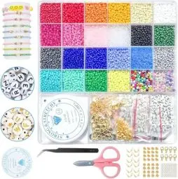 Produktbild: Chedin 2mm/3mm/4mm Bunte Perlen Für Armbänder, schmuck Selber Machen Mit Bunte Glasperlen, Perlen Zum Auffädeln Set Für Kinder Feiertage, Geburtstage, Beads For Moden Jewellery Making (3mm)