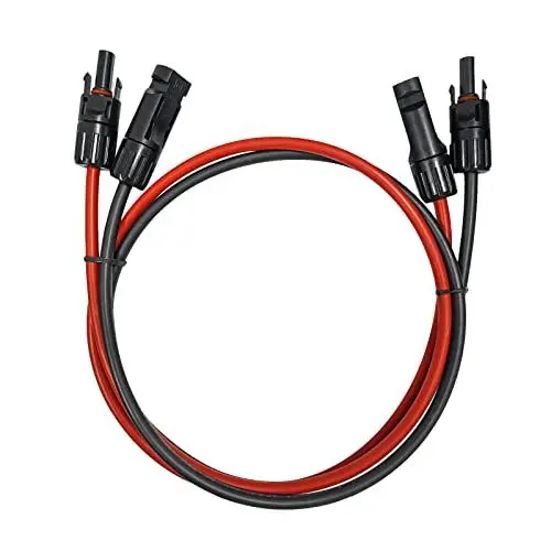 Produktbild: Profi-Verbindungskabel Verlängerungskabel (6mm²/4mm²), rote und Schwarze Linien, Solarkabel inkl. montierter beidseitig Solarstecker… (4mm²-4M)
