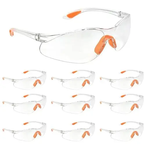 Produktbild: CHEERLINK 12 Stück Transparente Schutzbrille Arbeitsschutzbrillen für Schutzbrillen Arbeitsschutz, Labor, Fahrrad und Polieren, Schutzbrille gegen Spritzer von flüssigen Stoffen