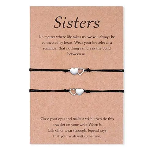 Produktbild: CheersLife 2 Stück Schwester Armband Edelstahl passende Armbänder Geschenk für Mutter und Tochter Hollow Out Herz Armbänder