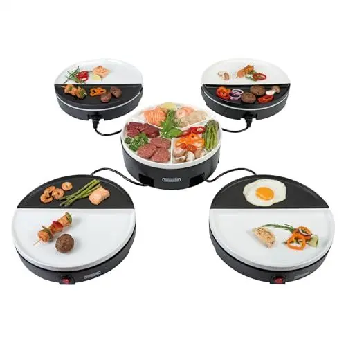 Produktbild: Chef's Dinnerparty - Raclette Grill weiß - Elektrogrill - Innengrills & raclettes - Gourmet-Set für 4 bis 5 Personen - Vollständig spülmaschinenfest - Inklusive Aufbewahrungstasche