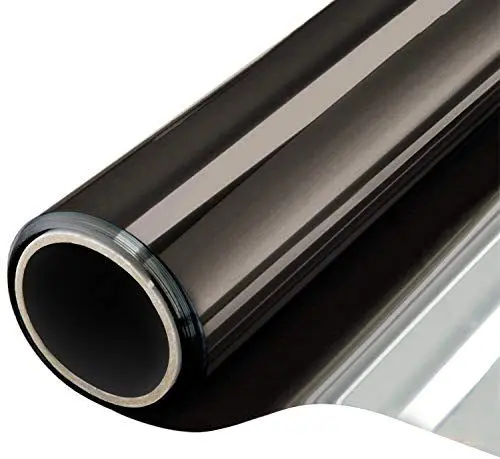 Produktbild: CHEIGHY Spiegelfolie Fenster Sichtschutz Selbstklebend - Blickdicht von Außen & Sonnenschutzfolie Innen Statisch Haftend Fensterfolie UV-Schutz für Haus Wohnzimmer (Schwarzes Silber, 44.5 x 200 cm)
