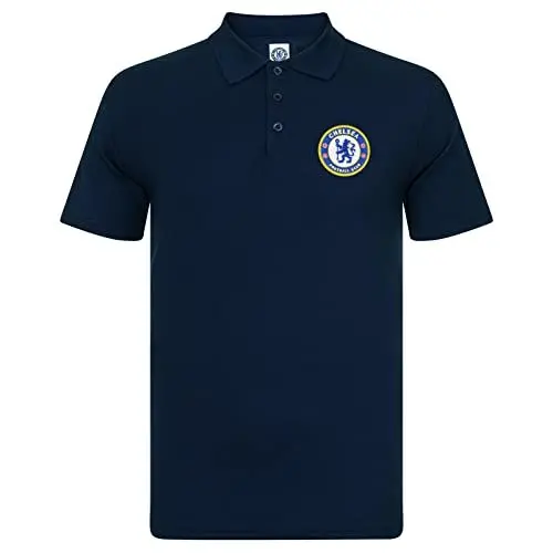Produktbild: Chelsea FC Herren Polo-Shirt mit originalem Fußball-Wappen - Geschenkartikel - Marineblau - XL