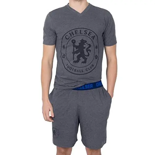 Produktbild: Chelsea FC - Herren Schlafanzug-Shorty - Offizielles Merchandise - Geschenk für Fußballfans - Grau - XL