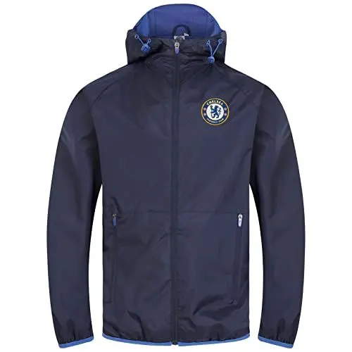 Produktbild: Chelsea FC - Herren Wind- und Regenjacke - Offizielles Merchandise - Dunkelblau - Kapuze mit Schirm - L
