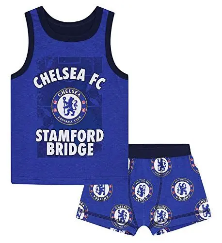 Produktbild: Chelsea FC - Jungen Unterwäsche-Set - Boxershorts & Unterhemd - Offizielles Merchandise - Geschenk für Fußballfans - 2-3 Jahre