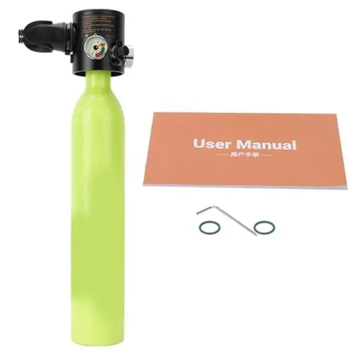 Produktbild: ChengyuWei 0,5 l Mini-Tauchflasche mit Pumpe, tragbare Tauchflasche, Tauchflasche mit Untermaske. Mini-Tauchflasche, 0,5 l Mini-Tauchflasche, mit Manometer (Grün)