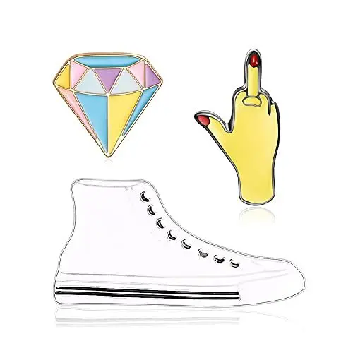 Produktbild: ChengyuWei 3 Stück niedliche modische Hand-Herz-Gesten-Brosche, Finger-Herz-Mini-Anstecknadel, niedliche Anstecknadel, Cartoon-Brosche, Abzeichen-Brosche, Kleidung, Taschen, Jacken