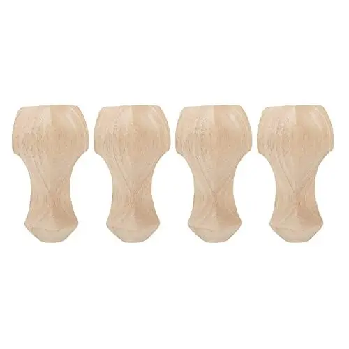 Produktbild: TYCIONG Set mit 4 Handgeschnitzten Massivholz-Möbelbeinen Couchtisch, TV-Schrank und Sofa (12 * 6cm)