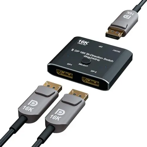 Produktbild: CHENLENIC Displayport 16K Bi-Direction 2x1 16K@60Hz 4K@240Hz 2 in 1 Out 1 in 2 Out Switch Converter for Large Screens