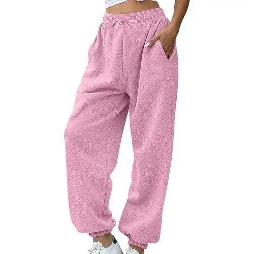 Produktbild: CHENSIYU Jogginghose Damen Lang Hoher Taille Leggings Outdoor Hosen Fitness Sweatpants Yoga Elastische Laufhosen Lockere Casual Jogger Baggy Freizeithose Sporthose