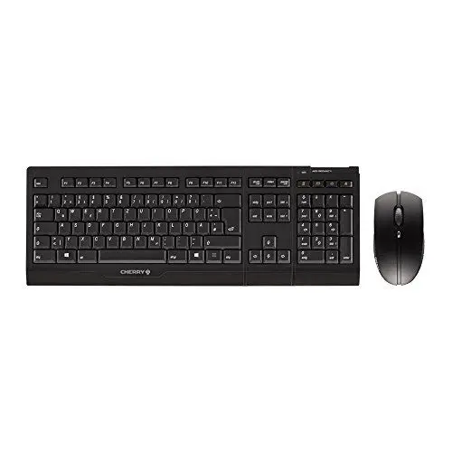 Produktbild: CHERRY B.UNLIMITED 3.0, Kabelloses Tastatur- und Maus-Set, Französisches Layout (AZERTY), 2,4 GHz Funk, Dauerhaft Abriebfeste Tasten, Wiederaufladbar, Schwarz