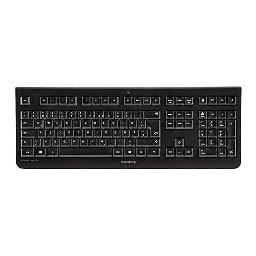Produktbild: CHERRY DW 3000, Kabelloses Tastatur-Maus-Set, Französisches Layout (AZERTY), 2,4 GHz Funk, Flaches Design, Geräuscharme Tasten, Symmetrische Maus, Schwarz