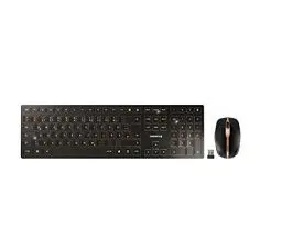 Produktbild: CHERRY DW 9100 SLIM, Kabelloses Tastatur- und Maus-Set, Deutsches Layout (QWERTZ), Bluetooth & 2,4 GHz Funk, Leise Tasten, Wiederaufladbar, Schwarz-Bronze