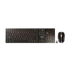 Produktbild: CHERRY DW 9100 SLIM, Kabelloses Tastatur- und Maus-Set, EU-Layout (QWERTY), Bluetooth & 2,4 GHz Funk, Leise Tasten, Wiederaufladbar, Schwarz-Bronze