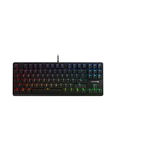 Produktbild: CHERRY G80-3000N RGB TKL, Kabelgebundene Gaming-Tastatur Ohne Nummernblock, EU-Layout (QWERTY), RGB-Beleuchtung, Original MX SILENT RED Switches, Schwarz