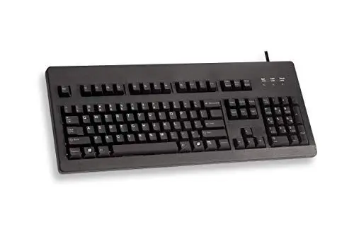 Produktbild: CHERRY G80-3000, Kabelgebundene Mechanische Tastatur, EU-Layout (QWERTY), USB-Anschluss, Robust, Programmierbare Tasten, MX BLACK Switches, Schwarz