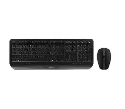 Produktbild: CHERRY GENTIX DESKTOP, Kabelloses Tastatur-Maus-Set, Schweizer Layout (QWERTZ), 2,4 GHz Funk, Integrierte Handballenauflage, Symmetrische Maus, Schwarz